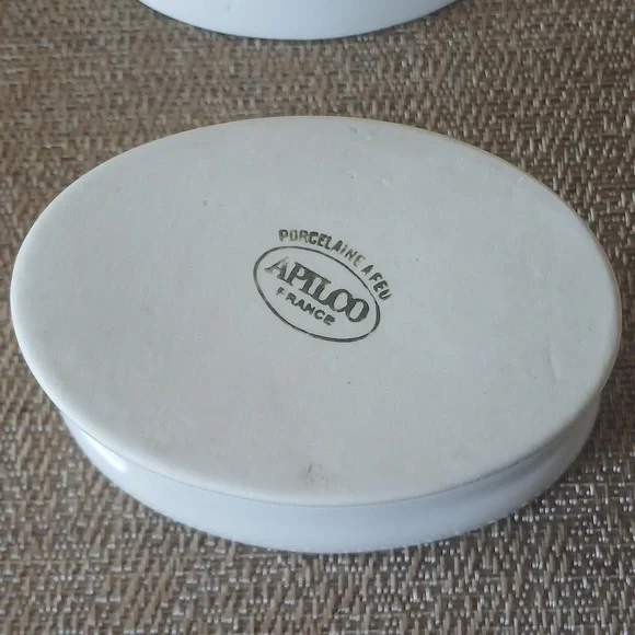 Vintage Apilco Porcelain A Feu Duck Finial Covered Lidded Pate Dish - Picture 4 of 4